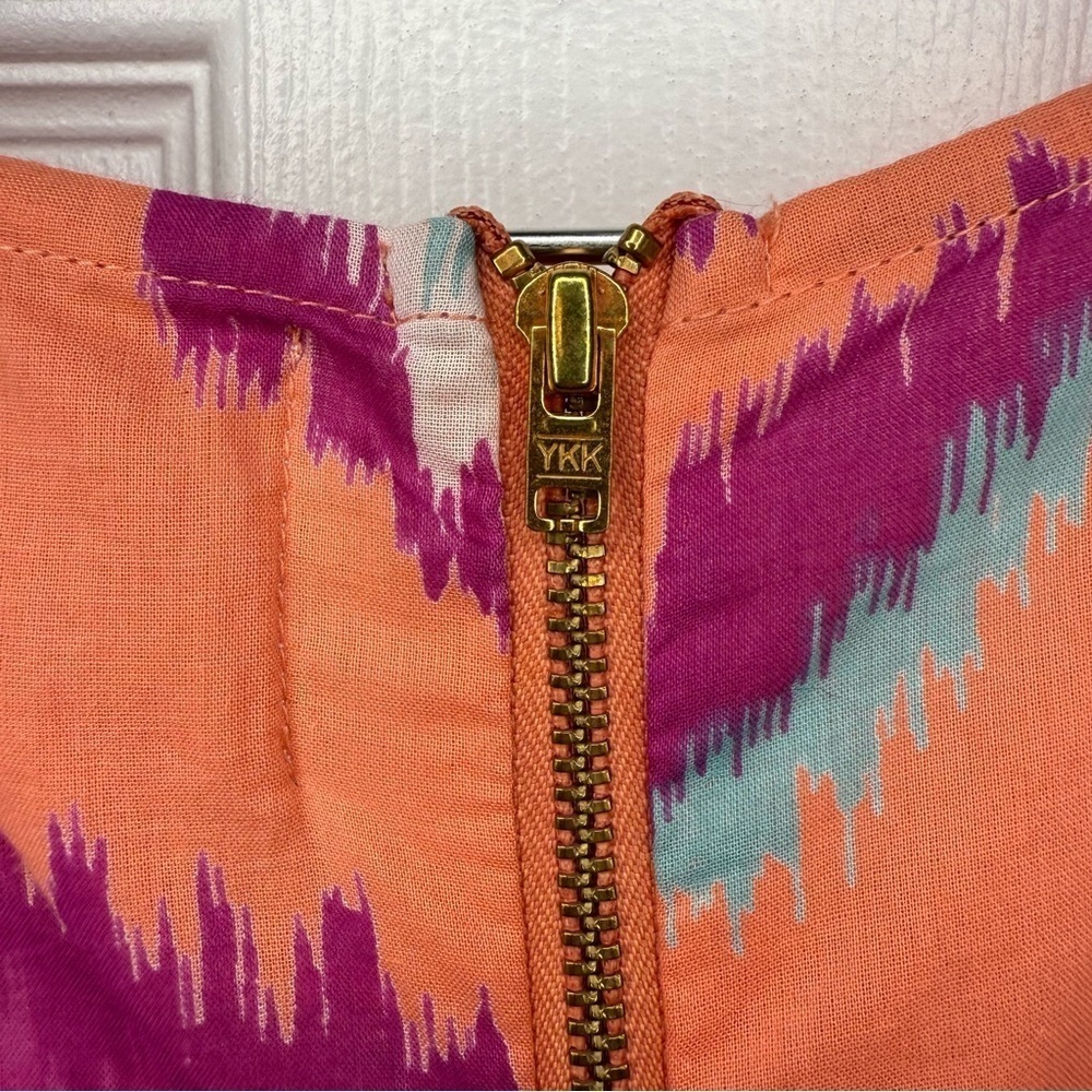 Banjanan 100% Cotton Orange and Pink Long Sleeve Dress with Cut Outs Size XL NWT - Picture 8 of 10